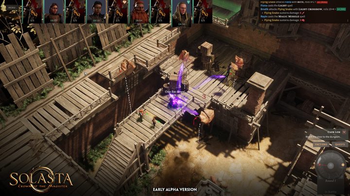 A fight in Solasta: Crown of the Magister.