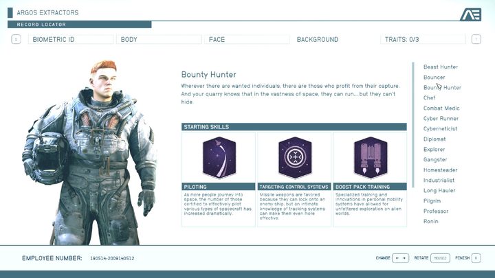 A description of the bounty hunter background.
