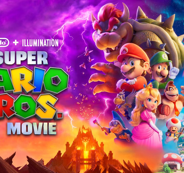 Characters in The Super Mario Bros. movie align on the poster.