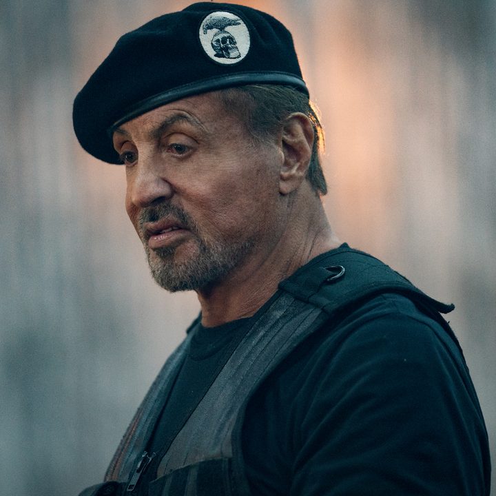 Sylvester Stallone wears a beret in Expend4bles.