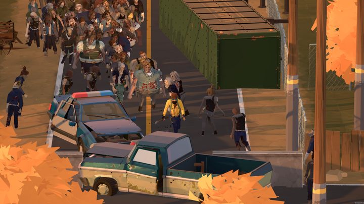 A player runs away from a zombie horde in The Walking Dead: Betrayal.