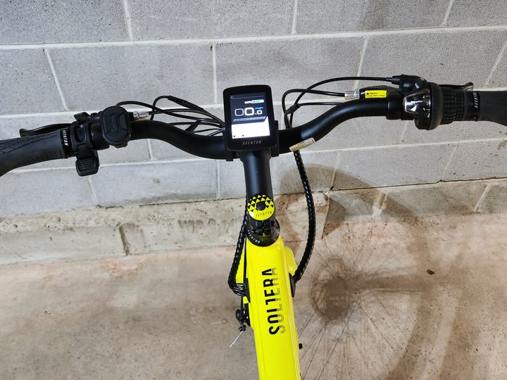 The Aventon Soltera.2's uncluttered display is bright and clear.