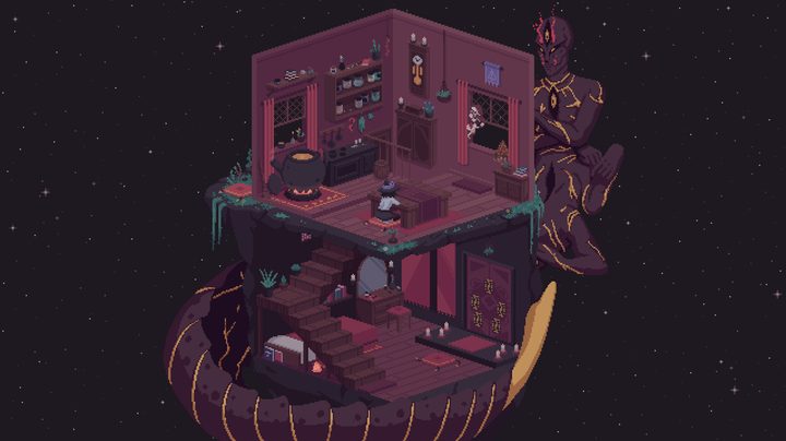 Fortuna and Abramar hang out around the asteroid house in The Cosmic Wheel Sisterhood.