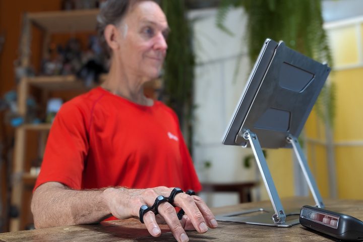 The TapStrap 2 is a great solution for my Microsoft Surface Book in tablet mode.