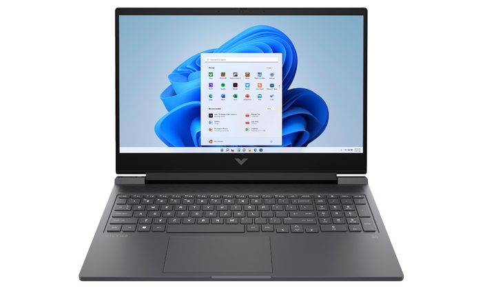 The Victus by HP Gaming Laptop 16t with a menu open.