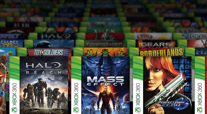 An image of backward compatible Xbox 360 games.