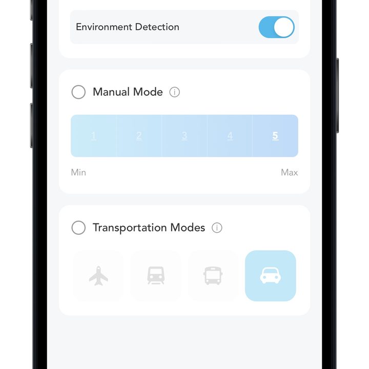 Soundcore app for iOS ANC settings page.
