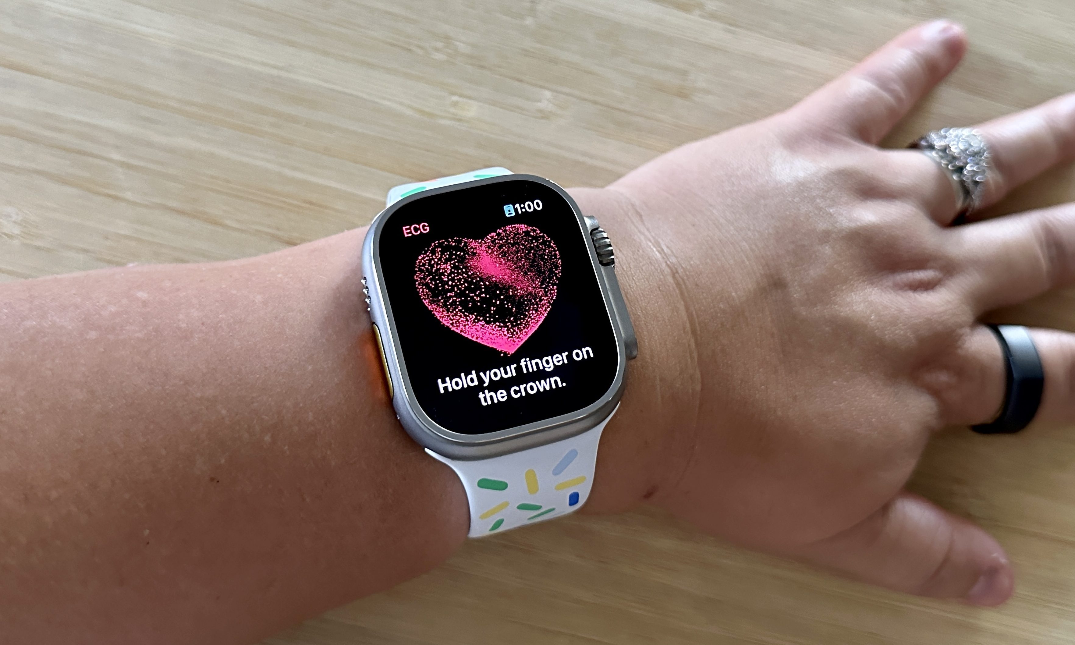 Apple Watch Ultra ECG measurement.