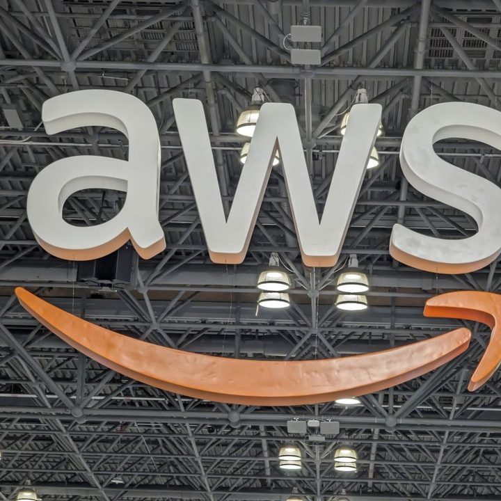 AWS sign in Javitz Center NYC.
