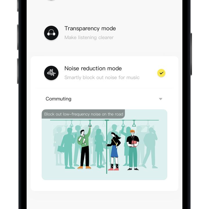 Baseus app for iOS – ANC control screen.