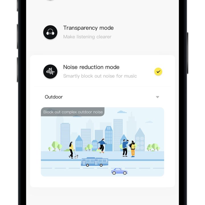 Baseus app for iOS – ANC control screen.