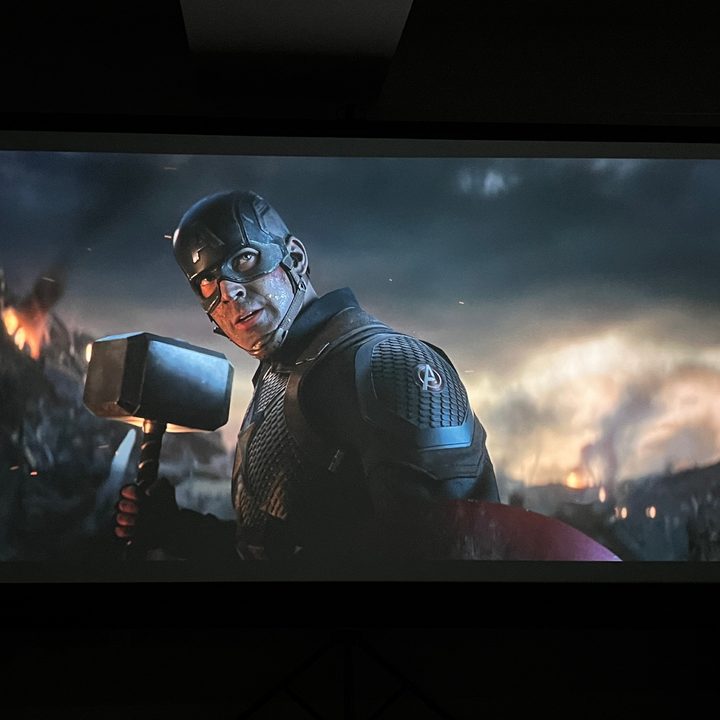 Benq HT4550i projector review: Avengers End Game scene with Captain America.