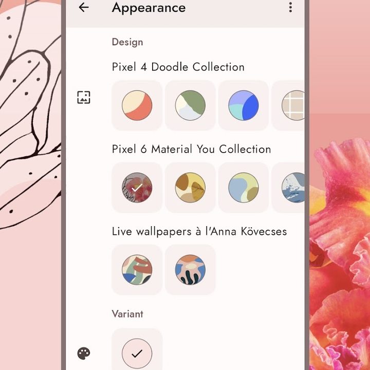 The selection of wallpapers in Doodle.
