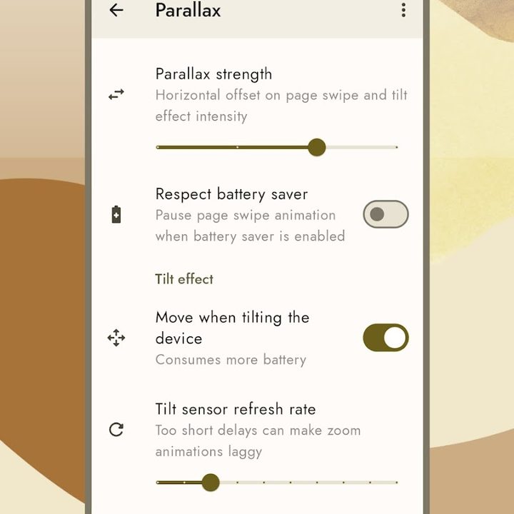 Power saving options in Doodle.
