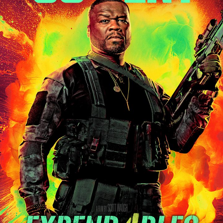 50 Cent wields a gun on Expend4bles poster.