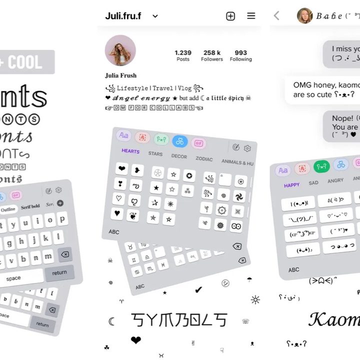 Fonts keyboard for iPhone.