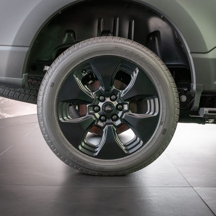 A Ford F-150 Lightning Platinum Black model.