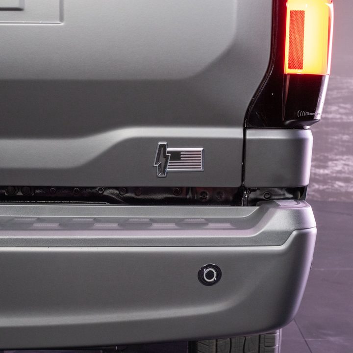 A Ford F-150 Lightning Platinum Black model.