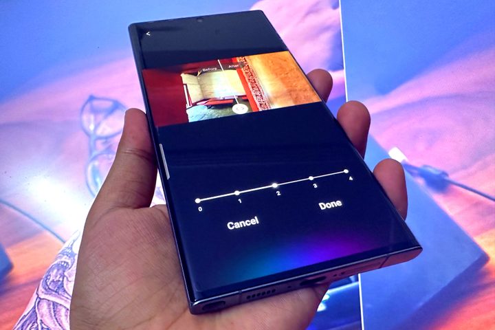 HDR image editing in the Galaxy Enhance-X app.