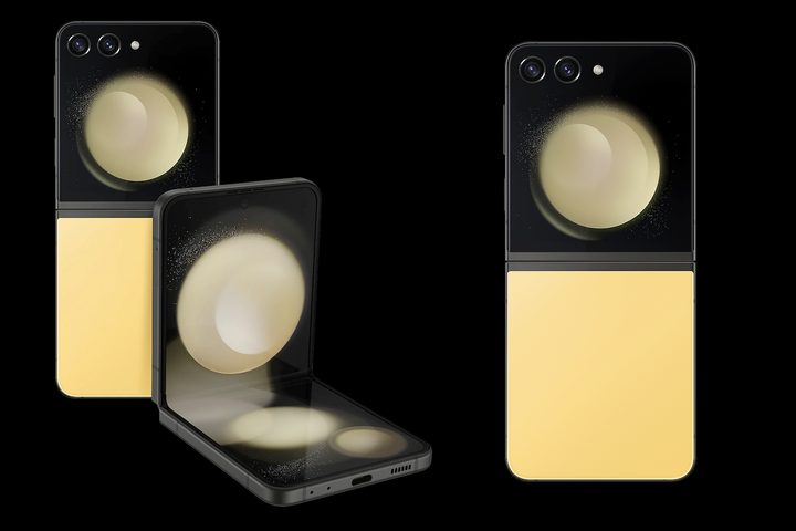 The Samsung Galaxy Z Flip 5 in yellow.