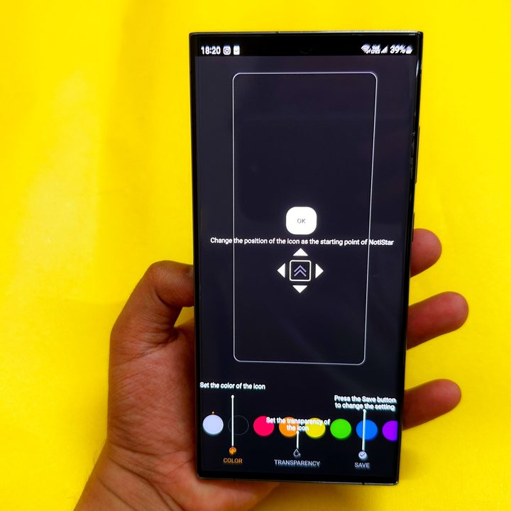 Notistar position adjustment.