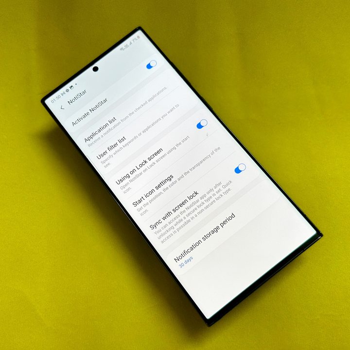 Notistar customizating.