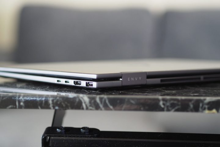 HP Envy x360 15.6 2023 rear view showing vents.