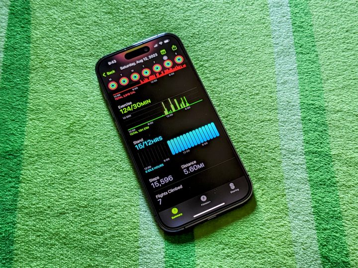 iPhone 14 Pro showing Activity app.
