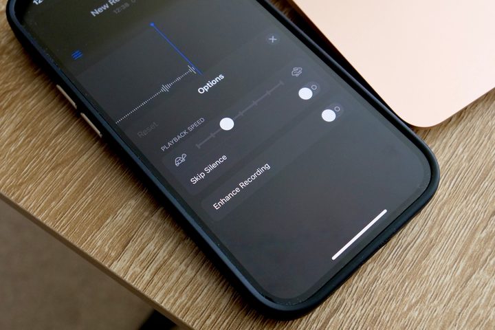 The Voice Memos app running on an iPhone 14 Pro.