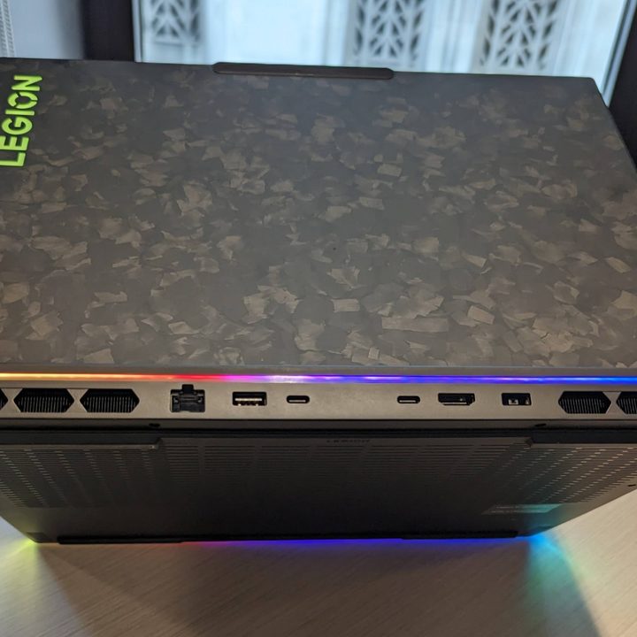 Lenovo Legion 9i rear ports.