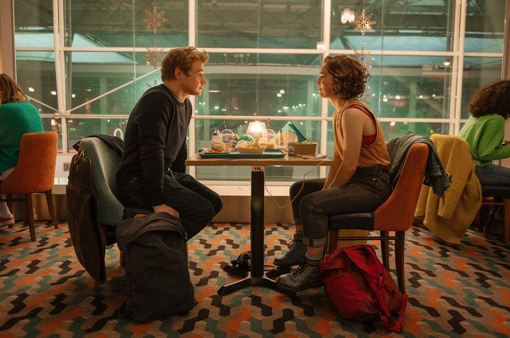 Two people look at each other in Love at First Sight.