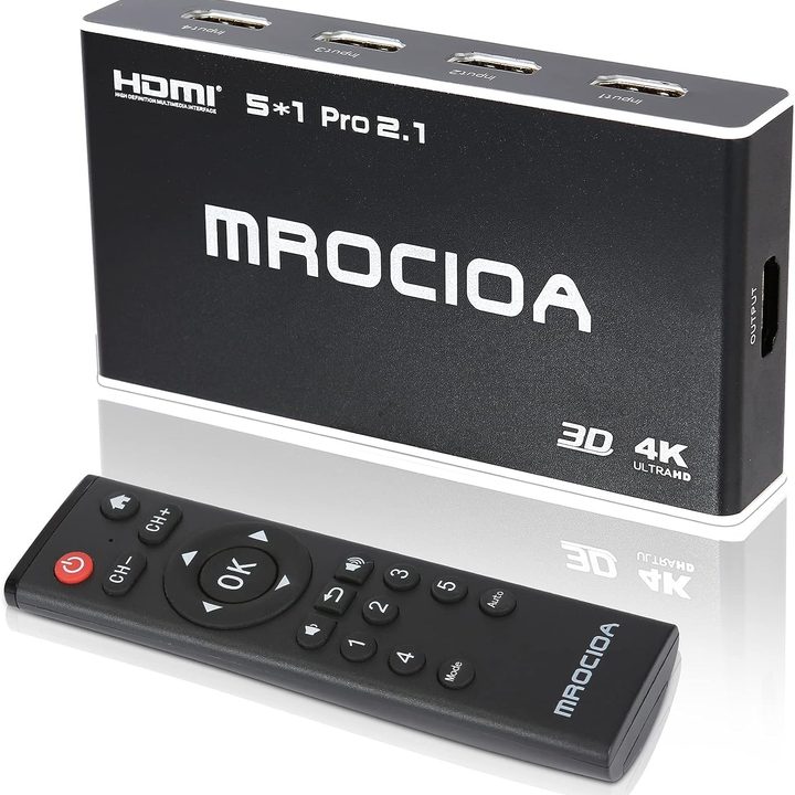 The Mrocioa 5-in-1 HDMI Switcher.