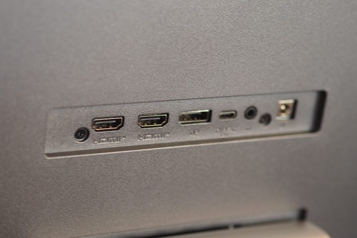 MSI Modern MD271UL monitor rear view showing ports.