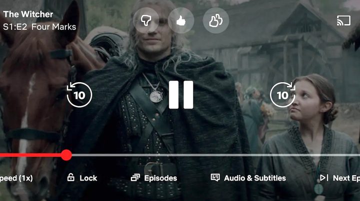 The Netflix app on a smartphone.