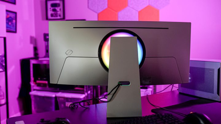 The back of the Samsung Odyssey OLED G8.