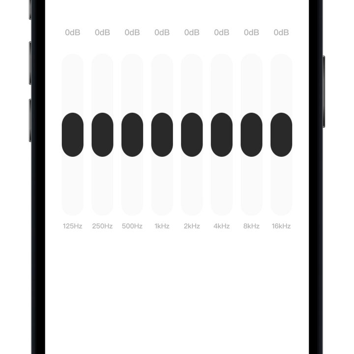 Oladance app for iOS manual EQ screen.