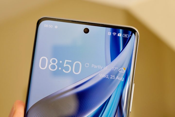 The selfie camera on the Oppo Reno10.