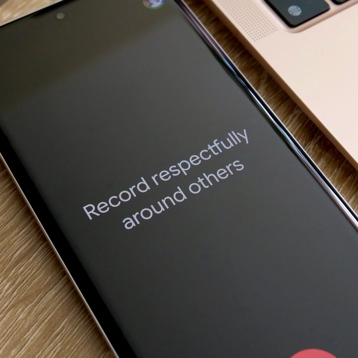 The Voice Recorder app running on the Google Pixel 7 Pro.