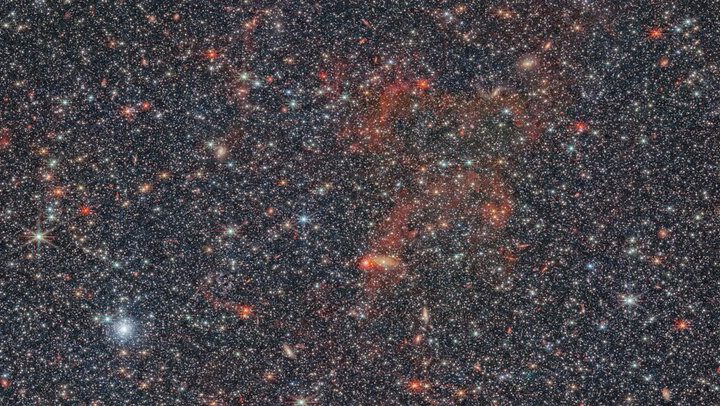This scaled image shows the irregular galaxy NGC 6822.
