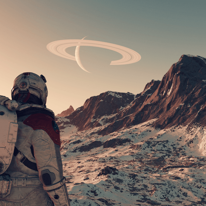 An astronaut explores a planet's surface in Starfield.