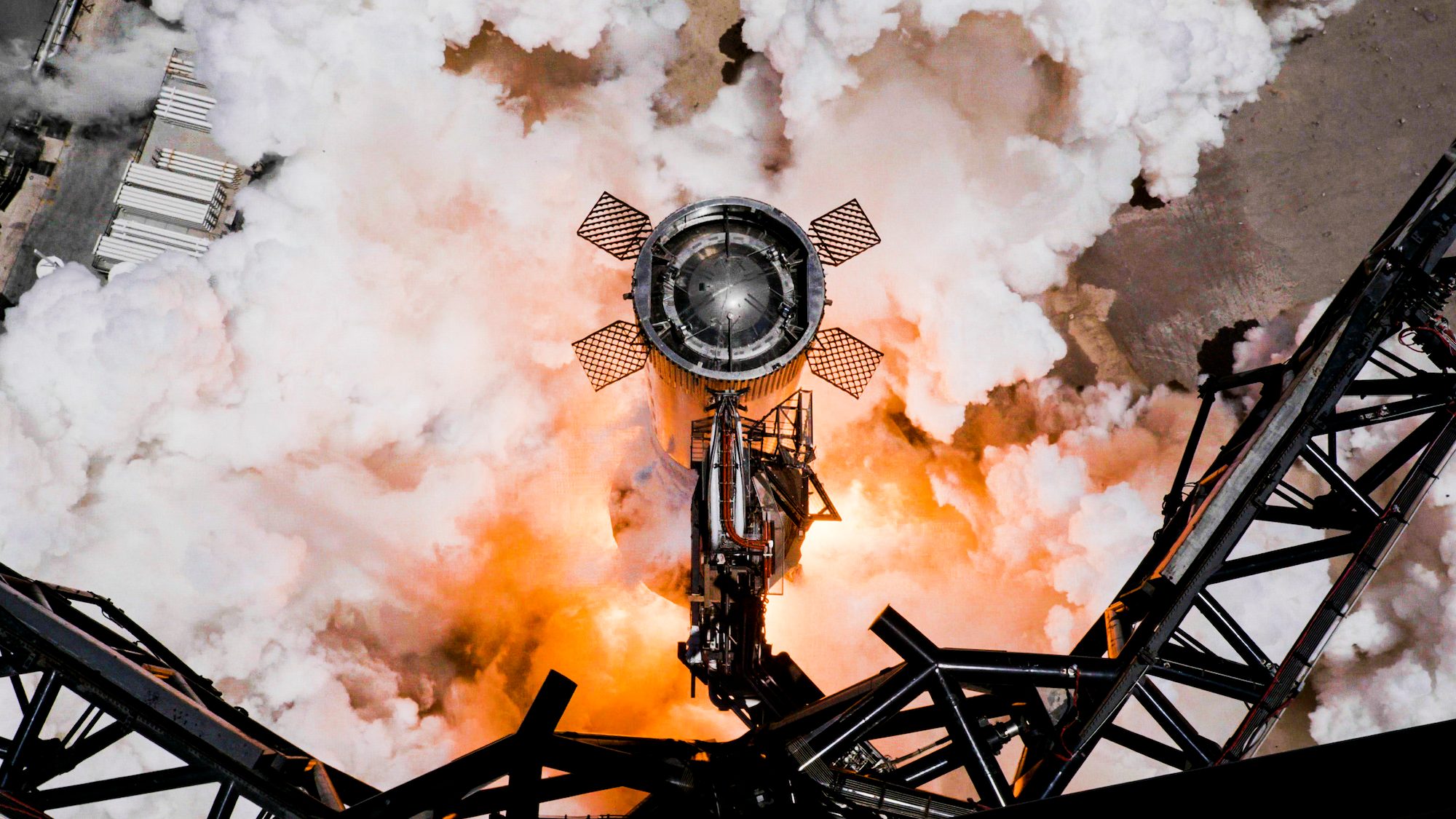 SpaceX testing its Super Heavy booster.