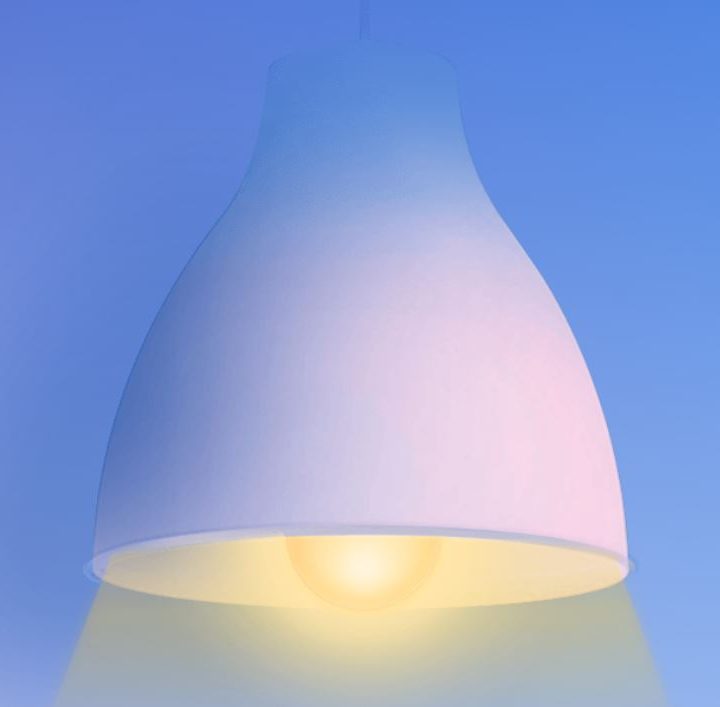 TP-Link smart bulb inside a lamp.