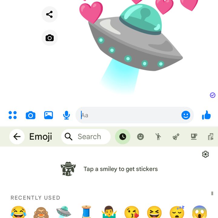 The Emoji category in Gboard.