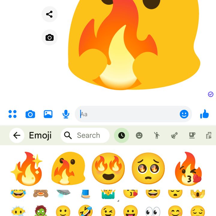 Sending an Emoji Kitchen mashup.