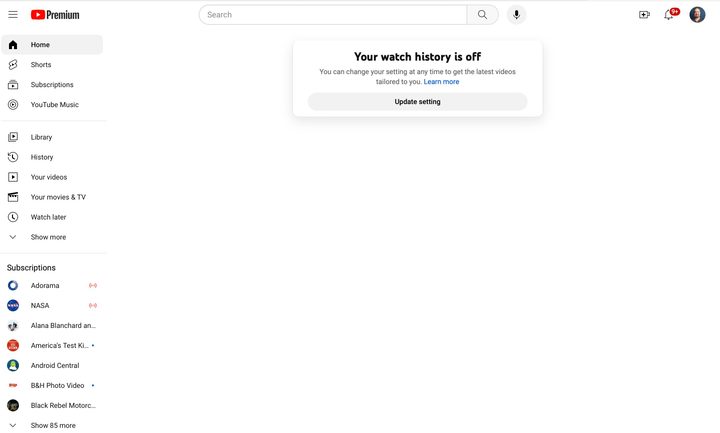 YouTube as seen in a web browser.
