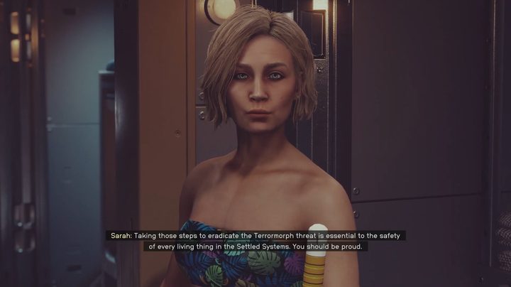 Sarra congratulating you for dealing with the Terromorphs.