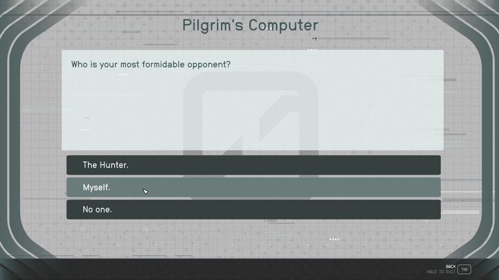 A Pilgrim's Computer question and answer.
