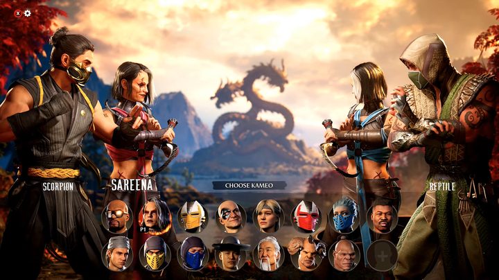 A character select screen in Mortal Kombat 1.