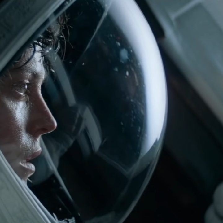Ripley wearing a space helmet in "Alien" (1979).
