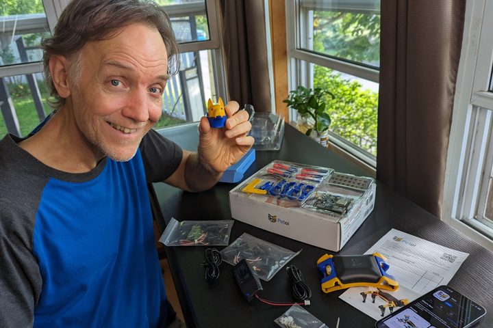 Bittle X is partially assembled, but it still takes about an hour to build this robo-dog.